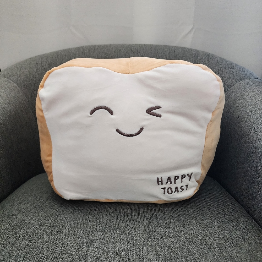 Large Thick Happy Toast Bread Cushion